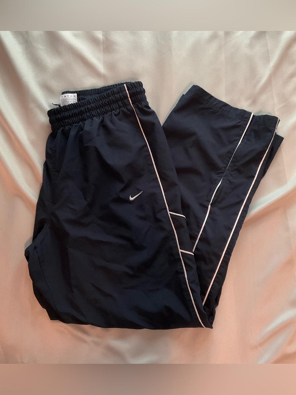 Nike Navy Joggers with White Piping
